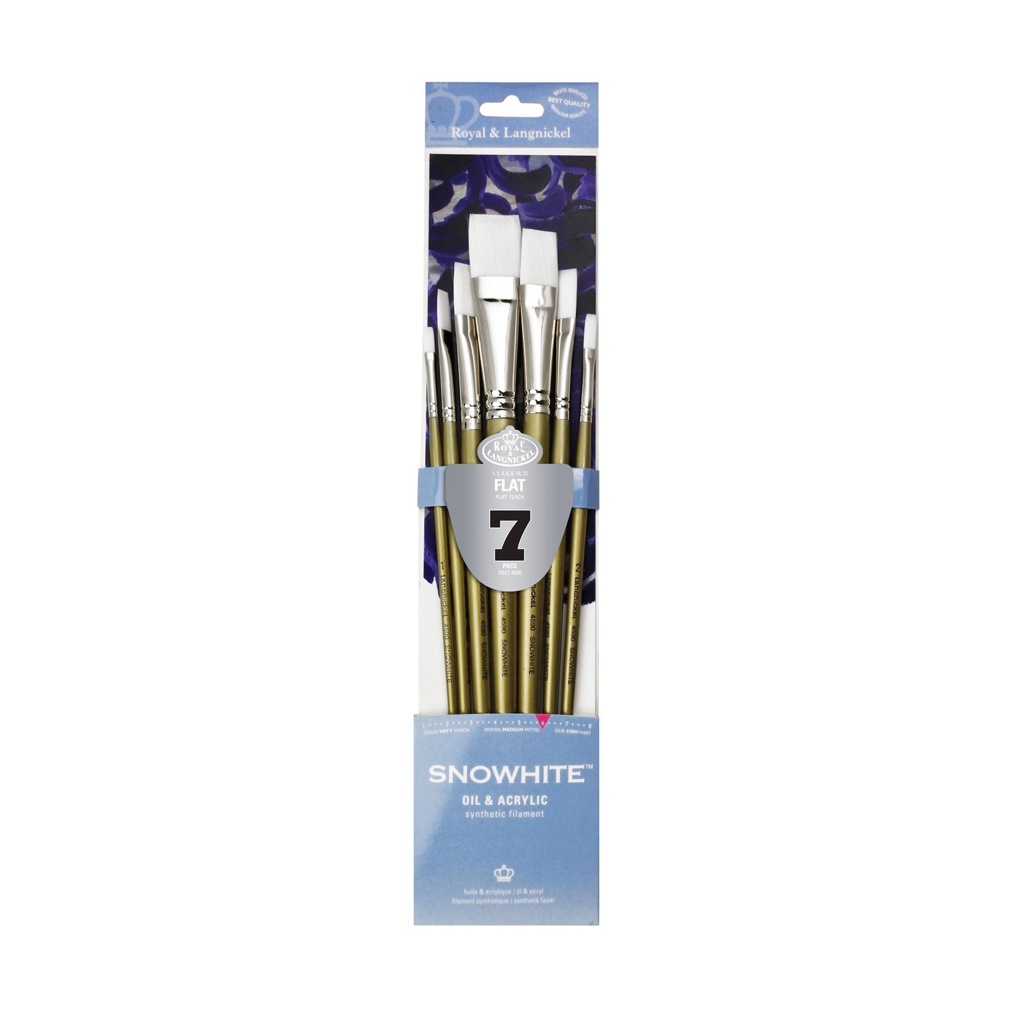 RSET-4590 | Snowhite™ 7pc Oil & Acrylic Flat Brush Set – Royal Brush ...