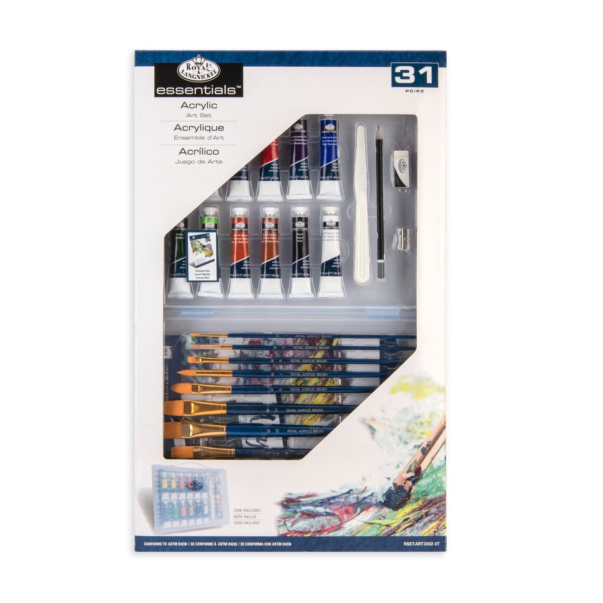 RSET-ART3302 | Acrylic Deluxe Art Set - 31pc – Royal Brush Mfg (UK) Ltd